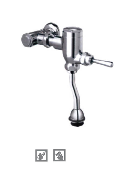 thumbnail image 2 of Manual Push Urinal Flush Valve - Chrome Plated Zinc Alloy Water Saving Bathroom Valve 2 of 10