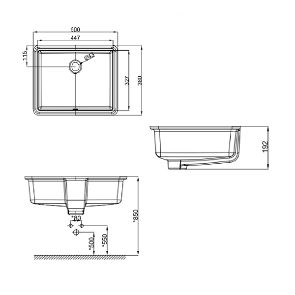 Square Thin 500mm Undercounter | American Standard Thailand